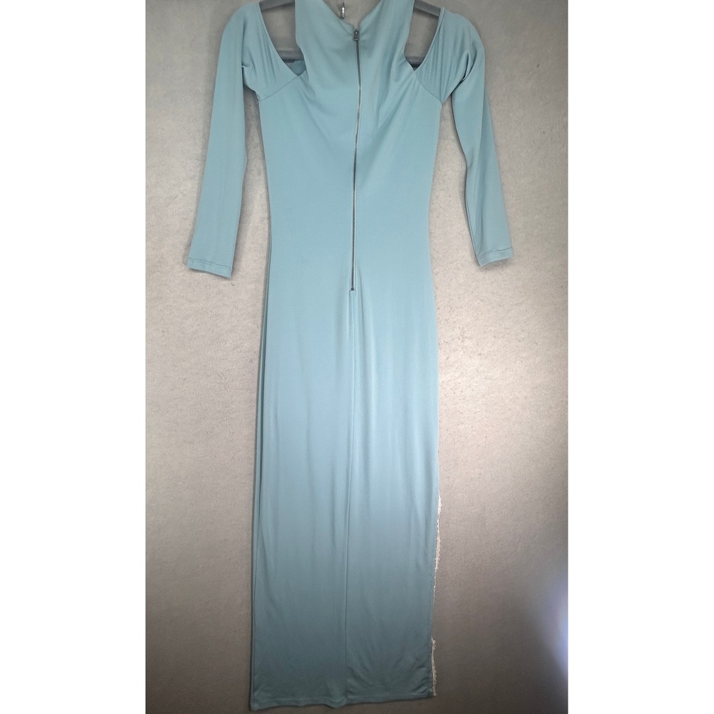 Alice + Olivia Light Blue Cold Shoulder Lace Slit Maxi Dress CC707301507 Size 2